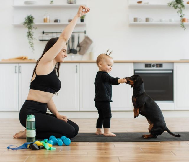 Baby and dog