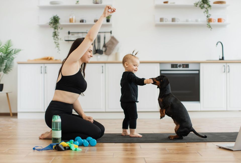 Baby and dog