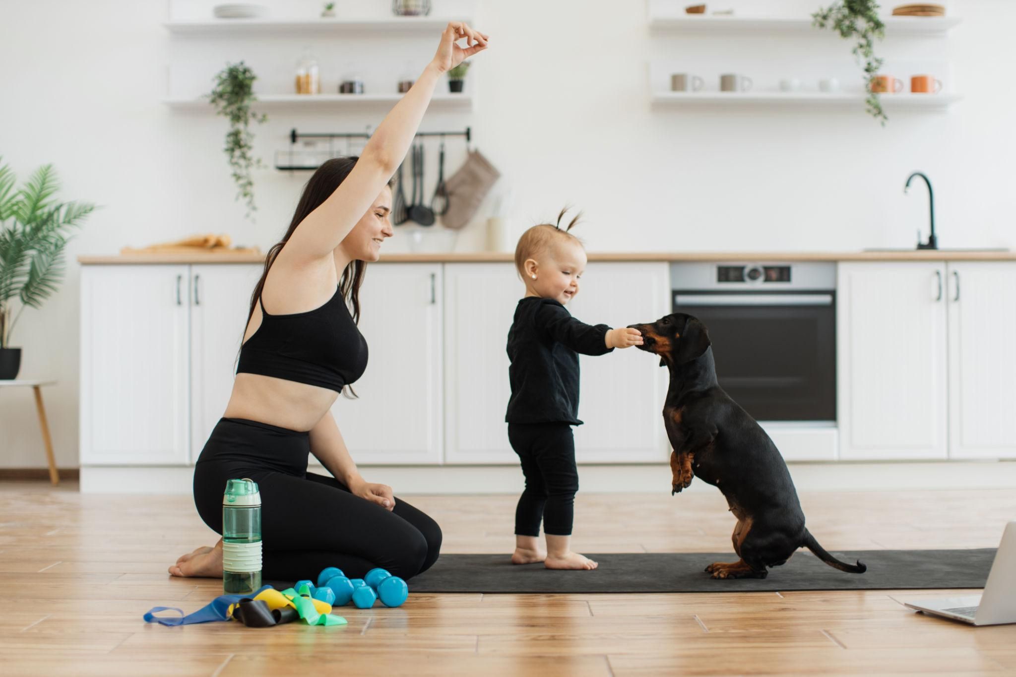 Baby and dog